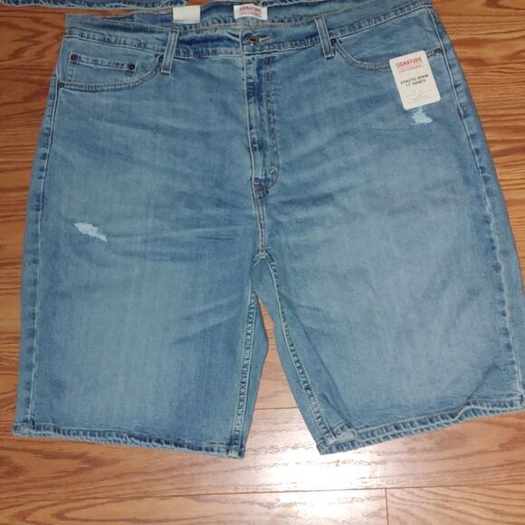 2 pr Signature Levi Strauss distressed Athletic Denim 11" Shorts Sz 40 - Picture 2 of 11